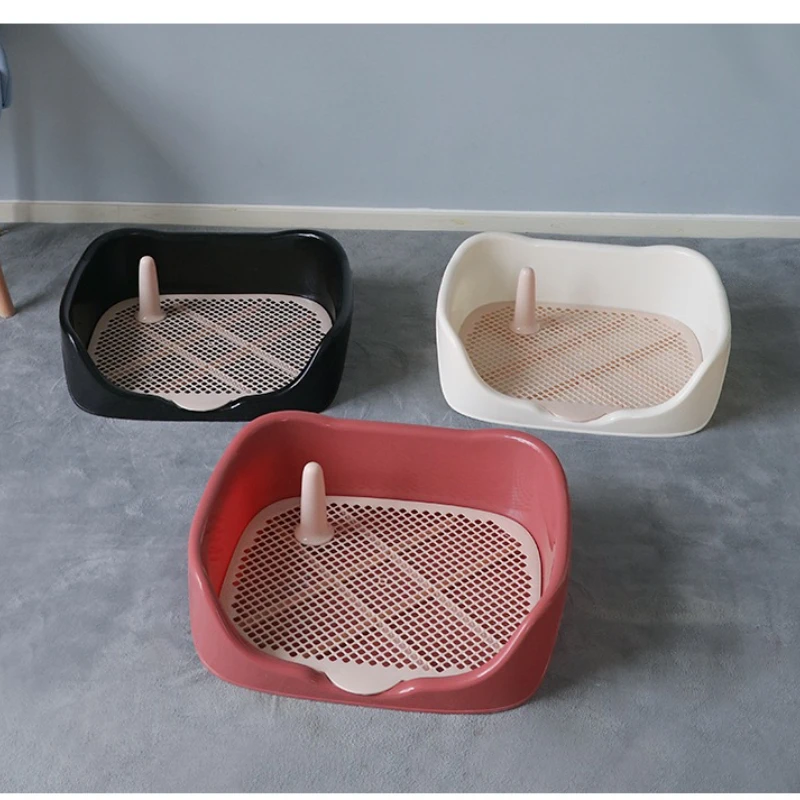 

Dog Toilet Easy to Learn Elevated Fence Splash Proof Split Design Simple Solid Color Pet Potty Tray Easy to Clean for Home