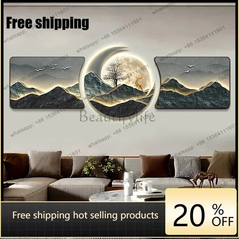 Factory Direct Room Decor Posters Plugged In Poster Modern Light Luxury Living Room Decoration Painting With LED Light In The Mi