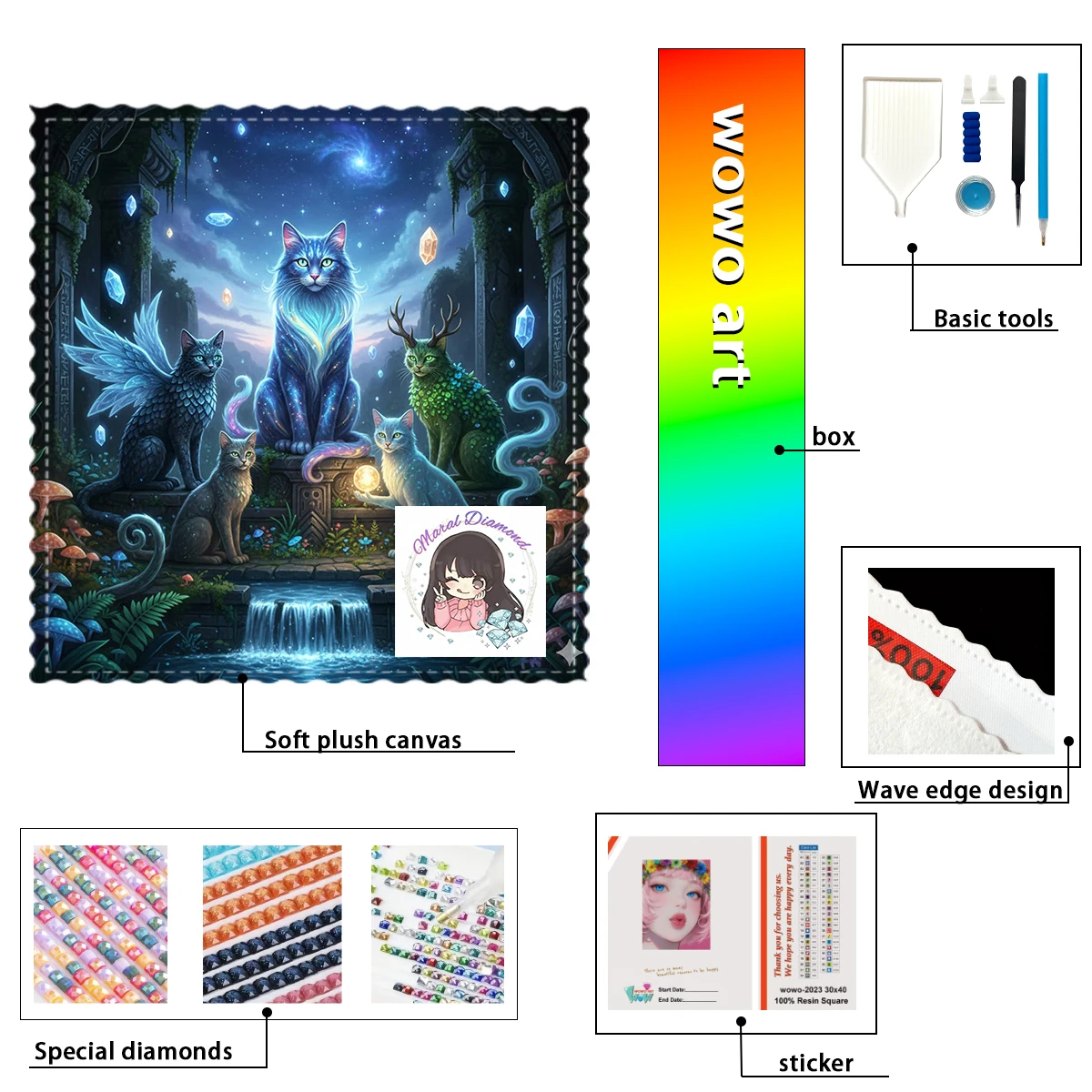

【macal_ Diamond Art】Animales misteriosos y el mundo mágico Crystal AB Rhinestone FD Rhinestone Perfect Resin Diamond