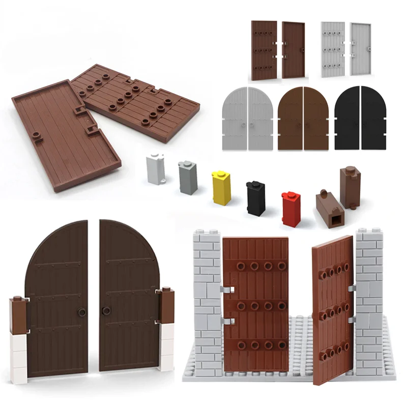 

1 Set Doors Bricks 2400 87601 Door MOC Building Blocks Gate DIY Assembles Bricks Particles Parts Educational Kids Toys