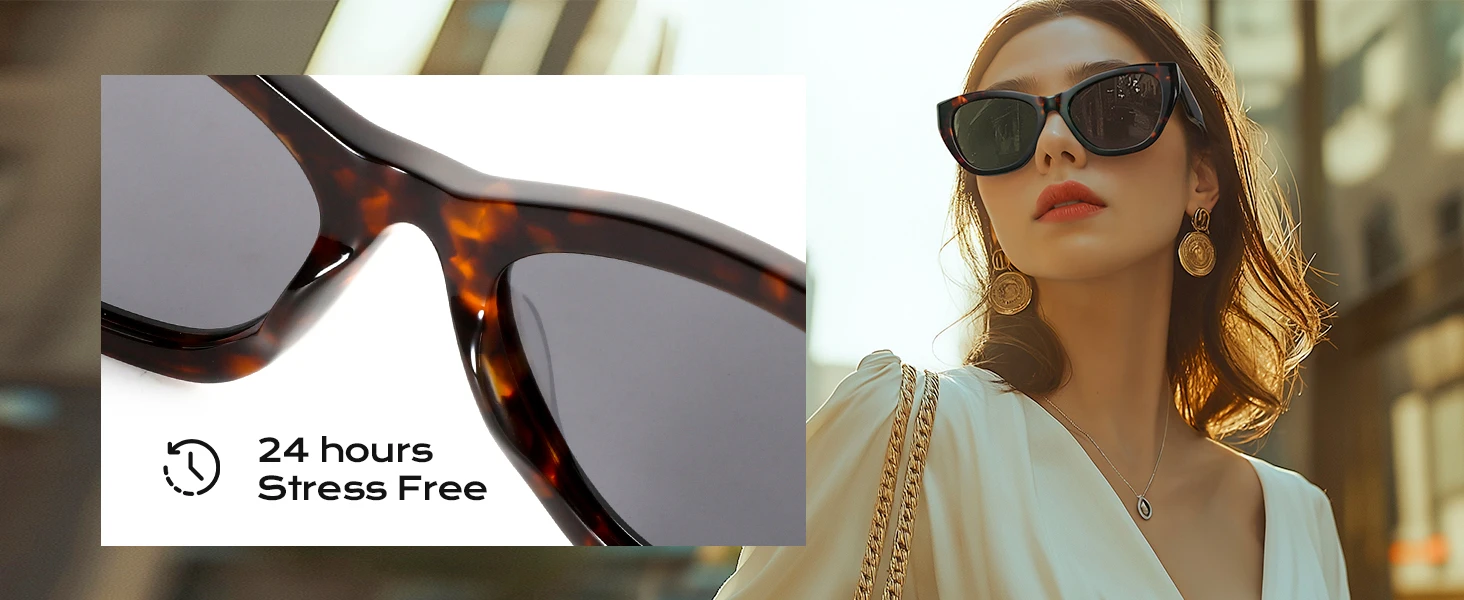 ZENOTTIC Schmetterlings-polarisierte Sonnenbrille für Damen, handgefertigt, Acetat-Schatten, UV400-Schutz, quadratische Sonnenbrille zum Einkaufen, Geschenk – Detail 5