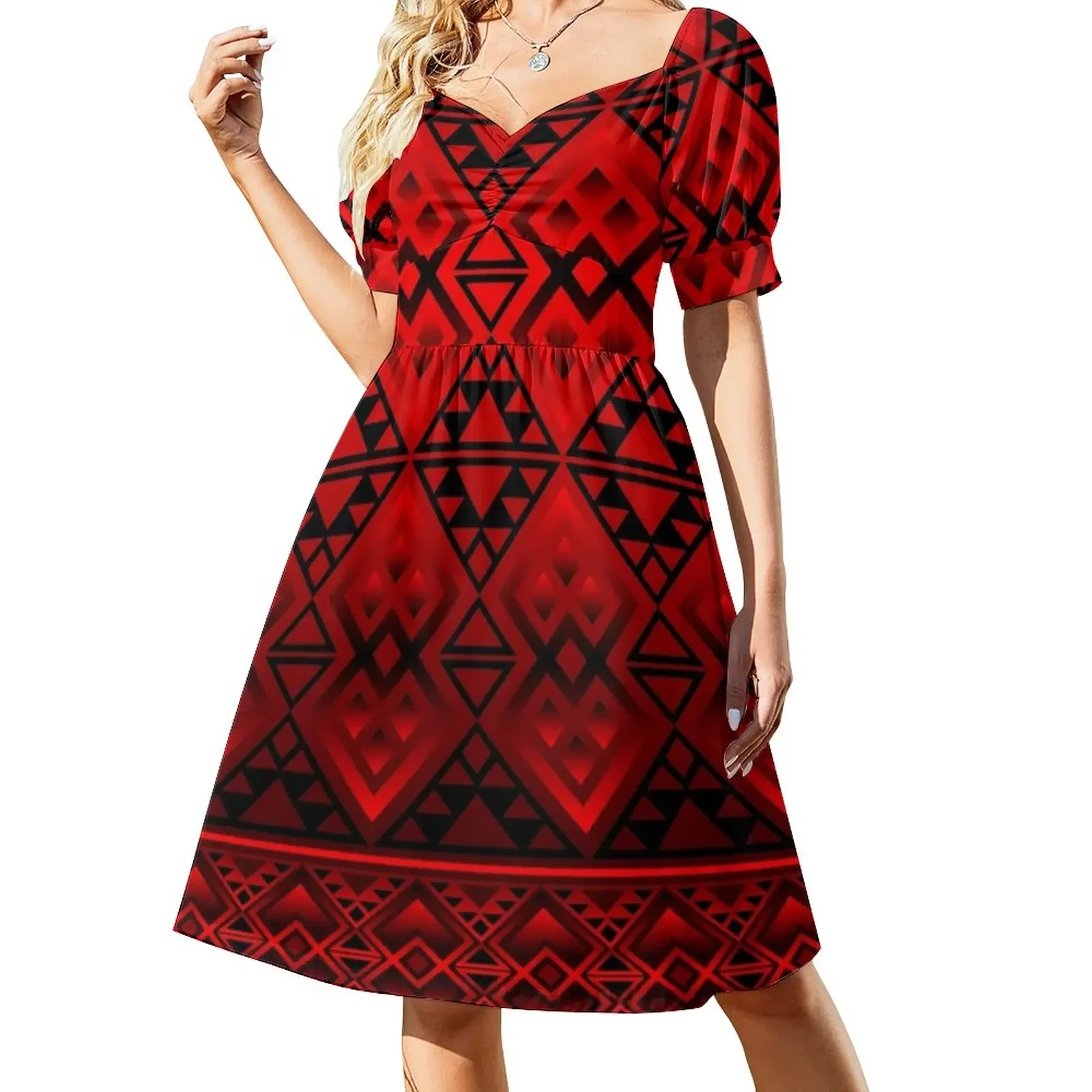

The Lodge (Red) Short-Sleeved Dress beach outfits for women party dress women elegant luxury Womens dresses