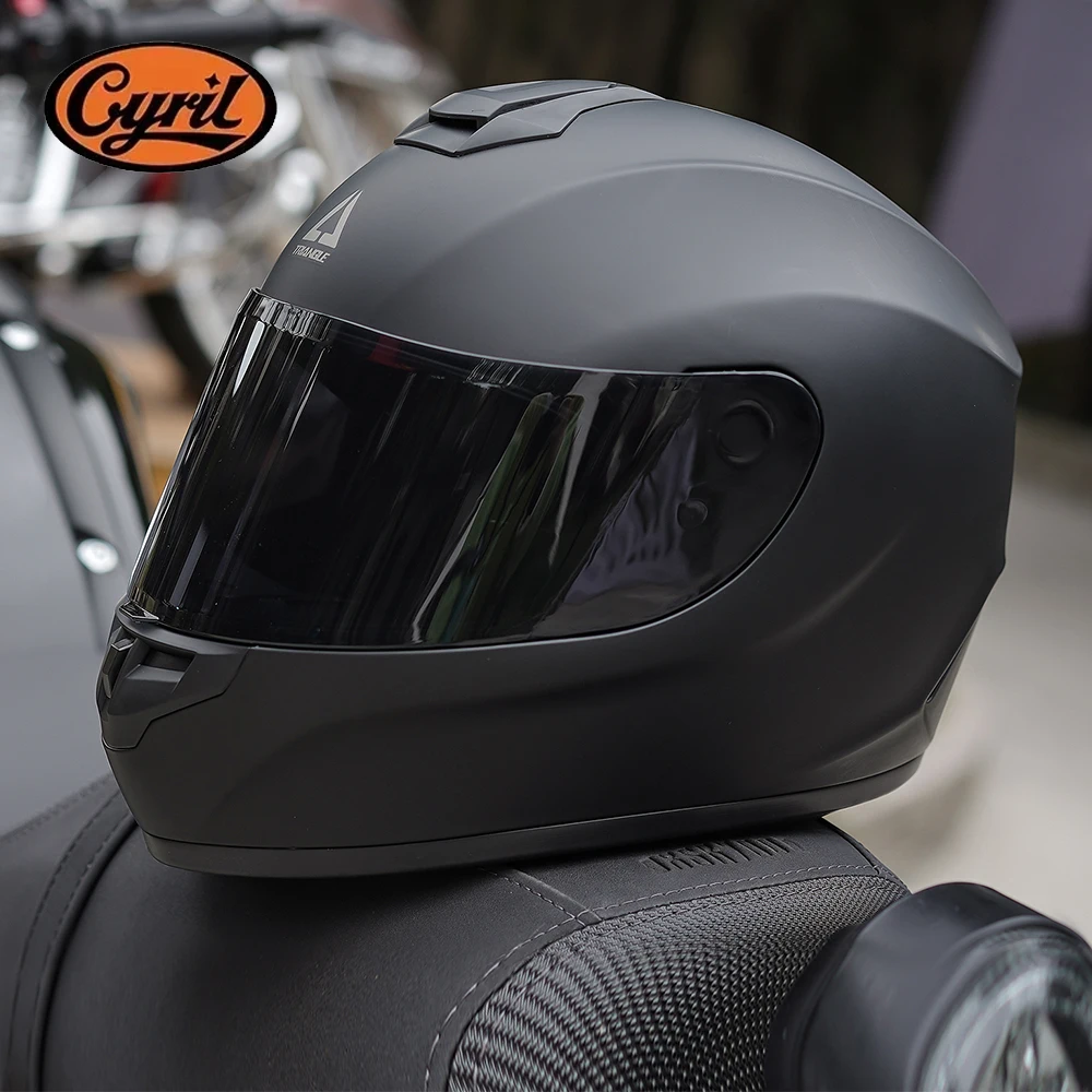

Lightweight Full Face Motorcycle Helmets with Tinted and Clear Visor Vintage Moto Helmet for Men and Women