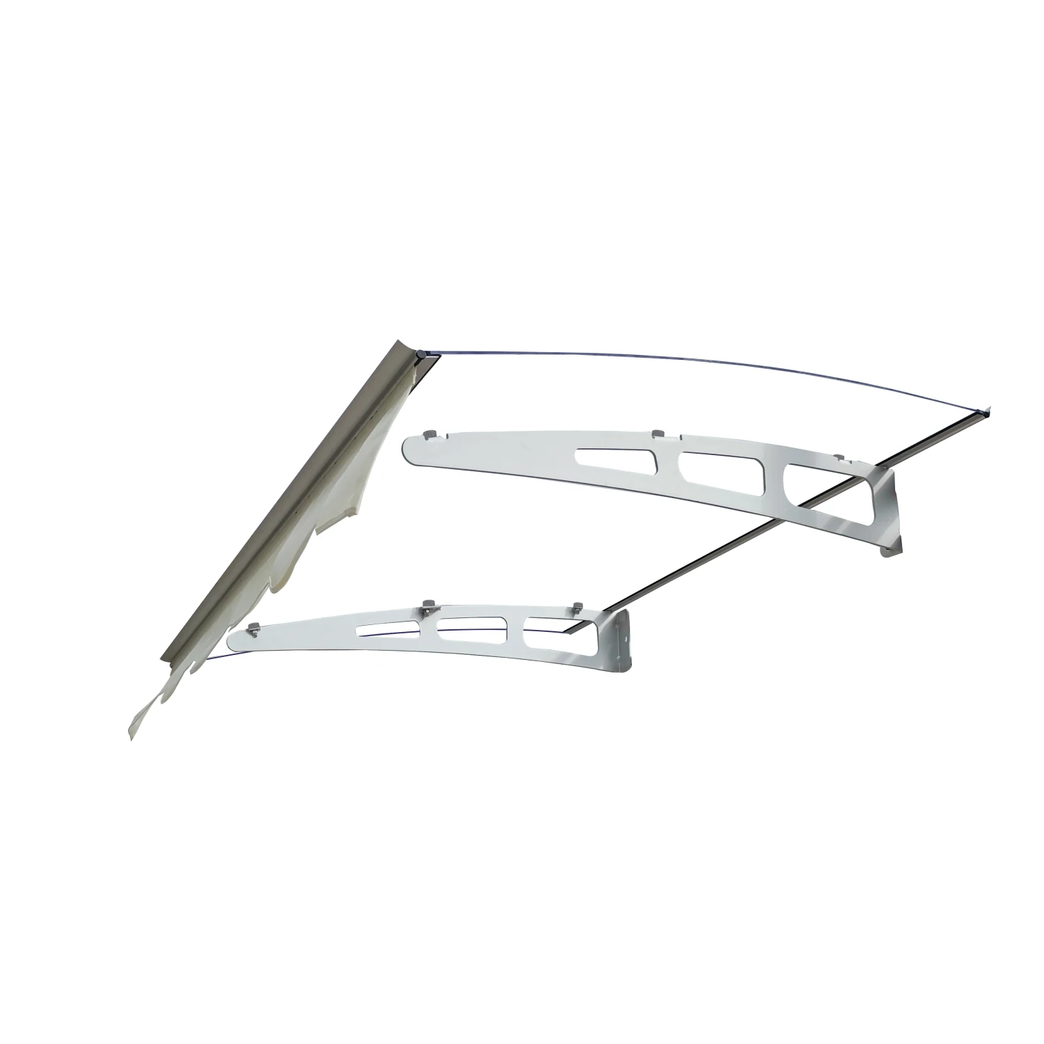 GarLUGH DA4734W Series Door Window Awning Made of 0.137 Inch Thick Crystal Solid Polycarbonate Sheet and Aluminum Alloy with Val