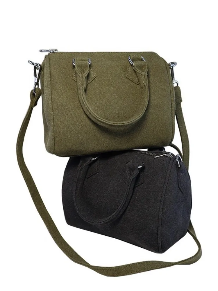 Borsa a tracolla singola Casual da donna borsa a cuscino in tela verde militare borsa piccola borsa a mano da donna borsa a secchiello borse a