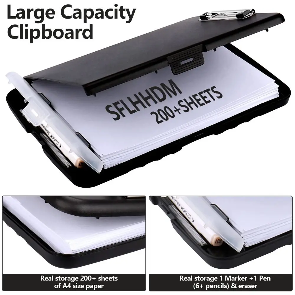 Large Capacity A4 Binder Clipboards with Pen Holder Waterproof Clipboard Case Multifunctional File Organizer