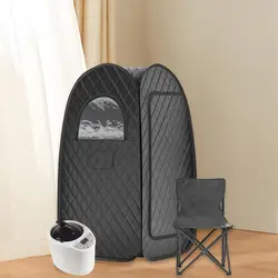 Portable Steam Sauna Indoor Home SPA Household Full Body Personal Sauna Tent with Folding Chair Temperature Time Remote Control