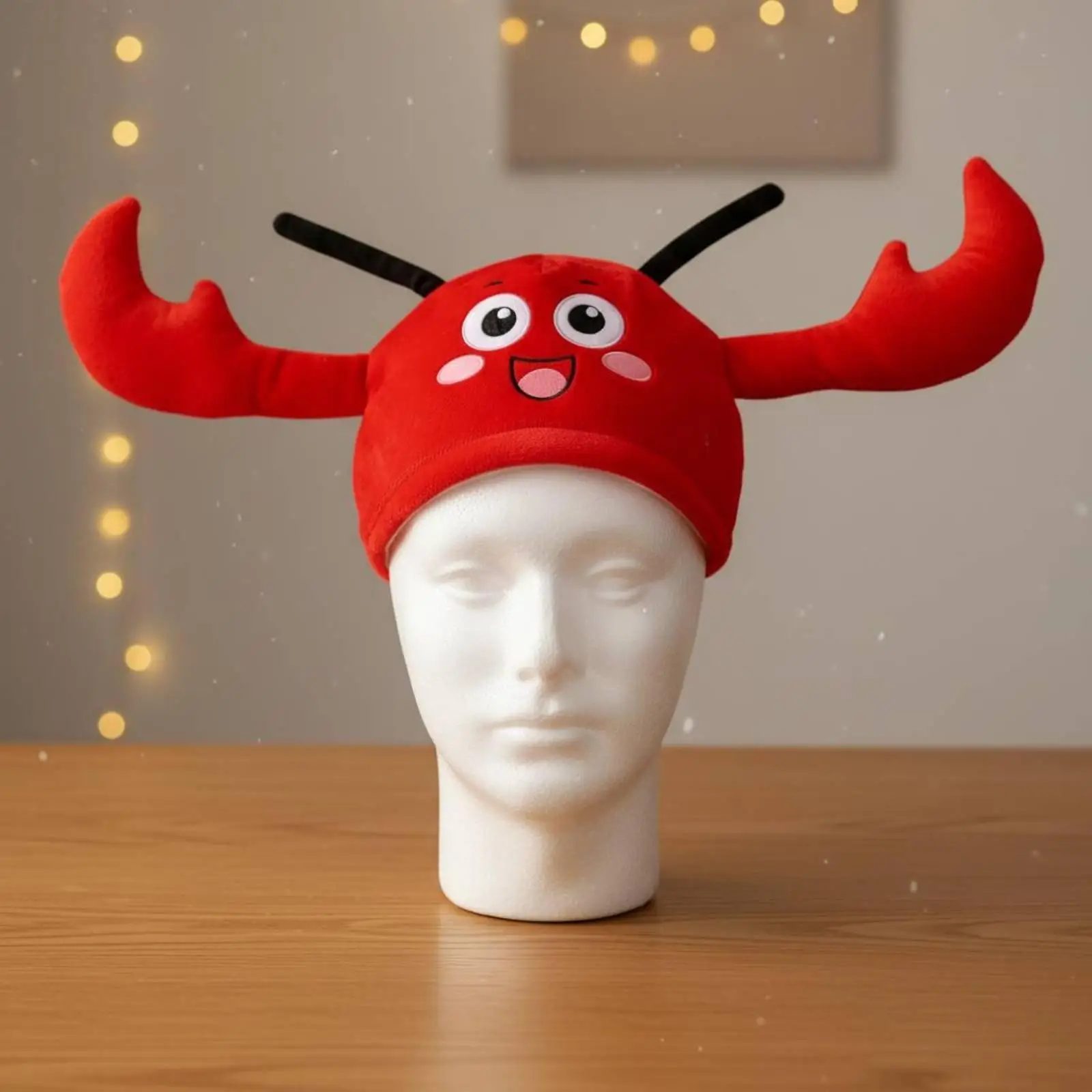 Chapeau de fête en peluche douce style dessin animé, tête de homard, fantaisie pour adultes et enfants, idéal pour les moments photo
