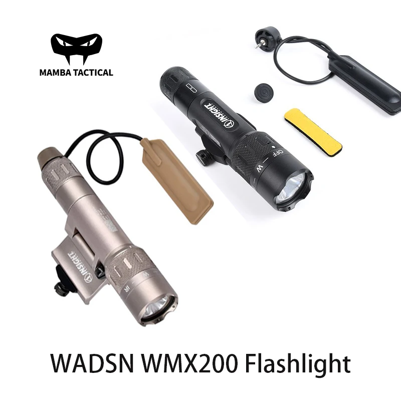 Tactical WMX200 WADSN Flashlight IR Scout Light INSIGHT Airsoft Metal Weapon Light With QD Mount Hunting Picatinny Accessroies