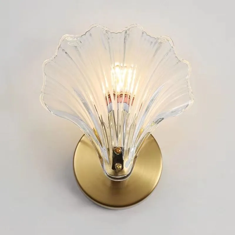 

New-style Minimalist Shell Wall Sconce: Elegant Indoor Lighting for Home Corridor, Passage Bedroom Bedside with Decorative Charm