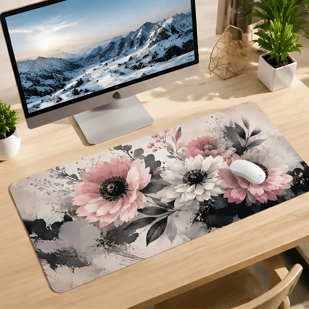 Floral table mats, mouse pads, computer desk accessories, office desk decorations smooth surface easy to clean anti-slip desktop