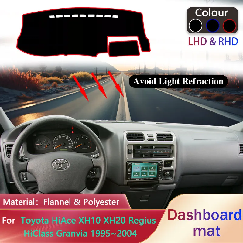

Чехол на приборную панель автомобиля для Toyota HiAce XH10 XH20 Regius HiClass Granvia 1995 ~ 2004, коврик-вкладыш, солнцезащитный коврик, коврик для приборной панели, аксессуары
