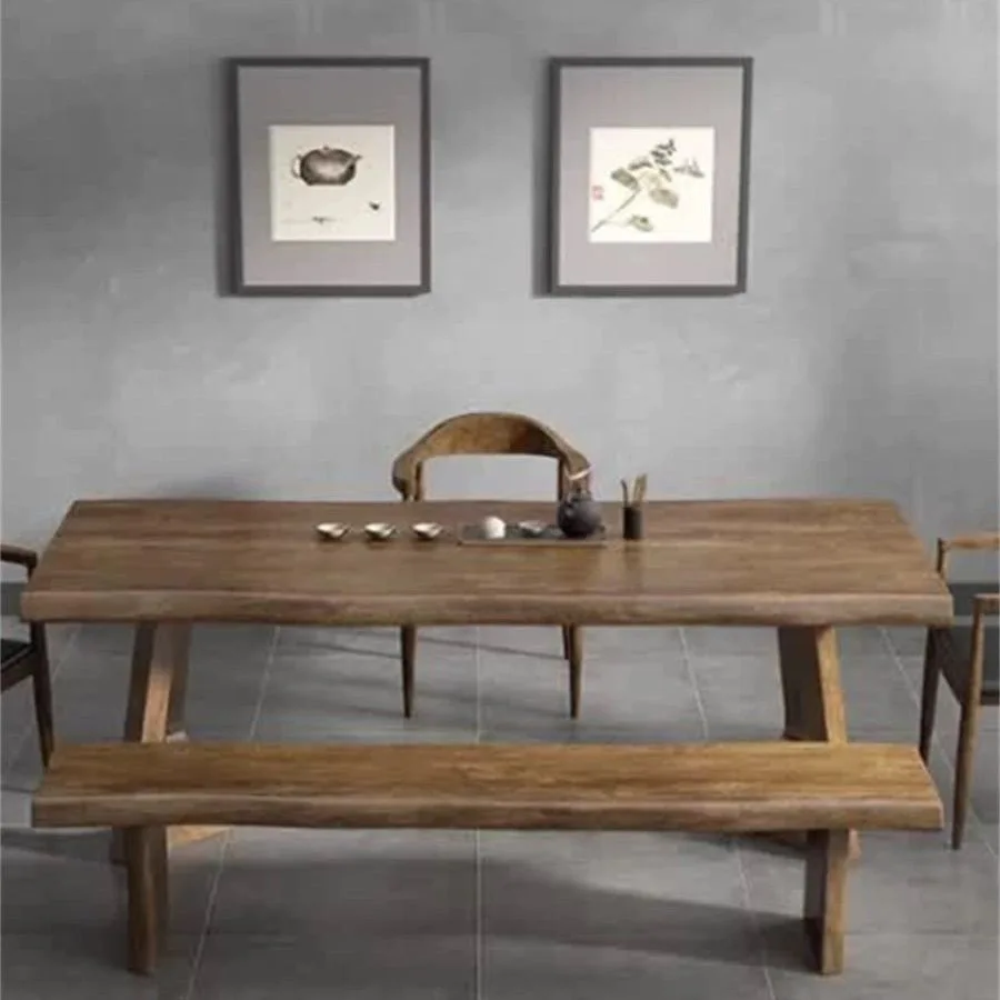 طاولة شاي وكرسي من الخشب الصلب الصيني الجديد، طاولة شاي لتناول الطعام المنزلية القديمة، متكاملة مزدوجة الأغراض #3