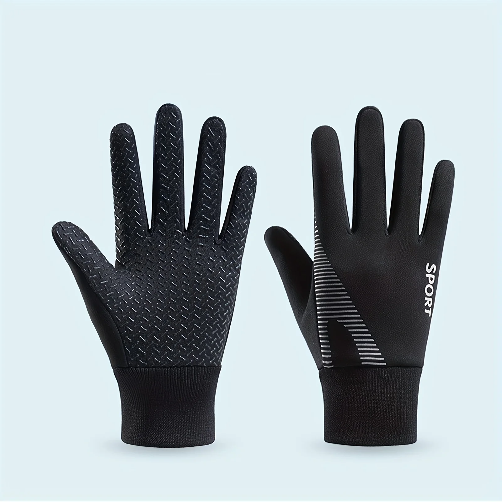 1 pair Thermal Gloves - Cold Weather Snow Gloves with Finger Separation, Winter Gloves for Student, Non-Slip Grip for Skiing