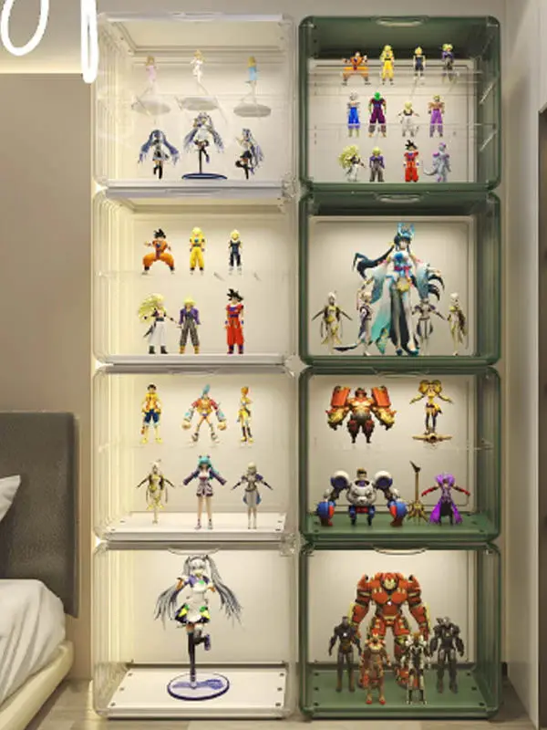 

Акриловая витрина для игрушек, ящик для хранения, прозрачное стекло, имитация Blo elf, органайзер для домашнего использования, витрина для игрушек для детей