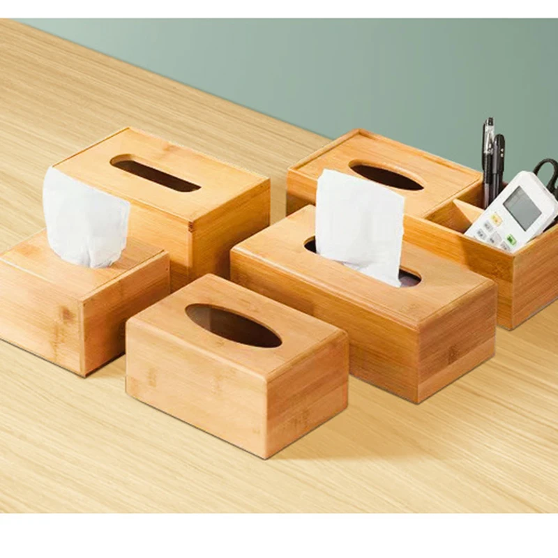 Bamboo Tissue Box For Car Home Paper Box Tissue Box Cover Napkins Holder Case Organizer Home Decoration Tissue Holder