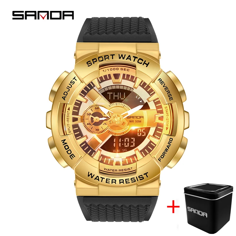 

SANDA Sport Mens Watches Top Brand Luxury Quartz Watch For Men Military Waterproof Digital Wristwatch Clock Relogios Masculino