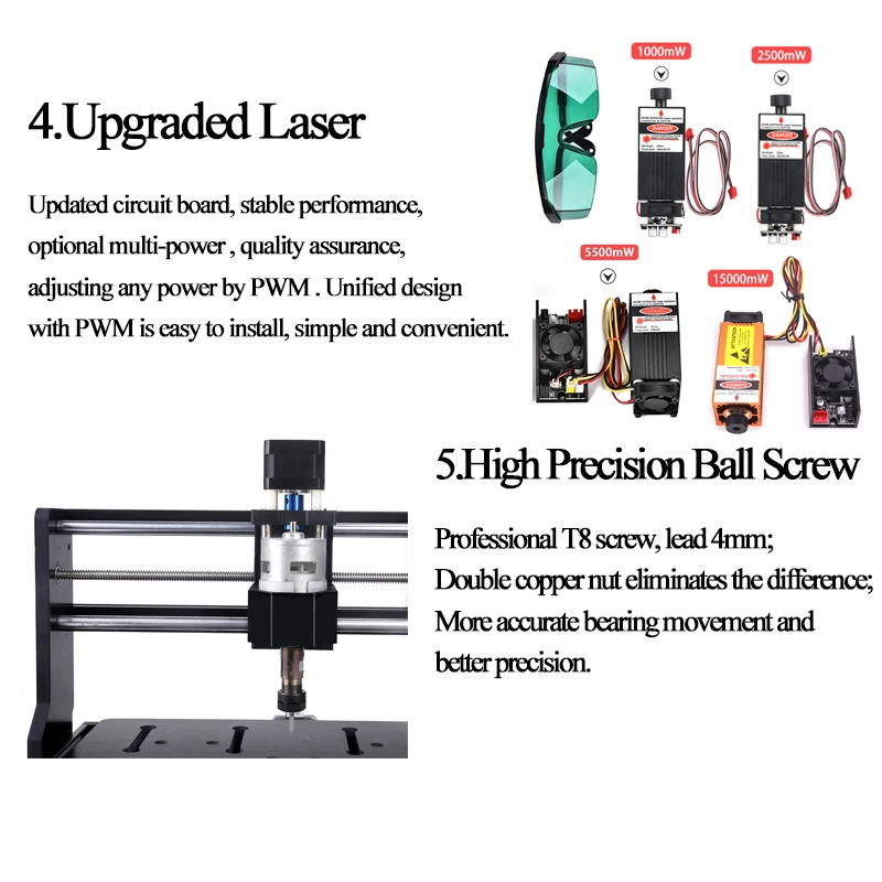 DIY 3 Axis GRBL 3020 Mini CNC Laser Engraver Engraving Machine PCB Milling Machine 2 in 1