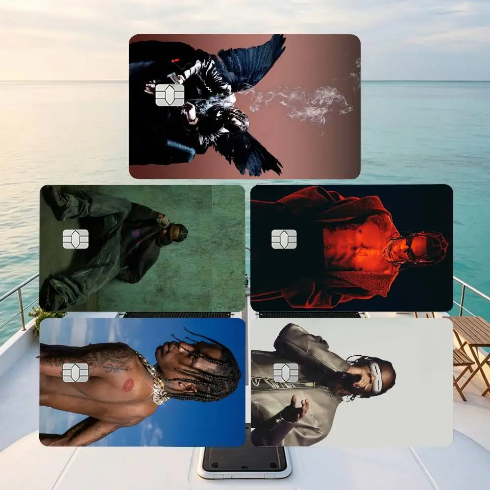 Pop-Rap Singer T-Travis Scott-T Credit Card HD Stickers Game Card Decal Small Chip Waterproof Sticker Gift
