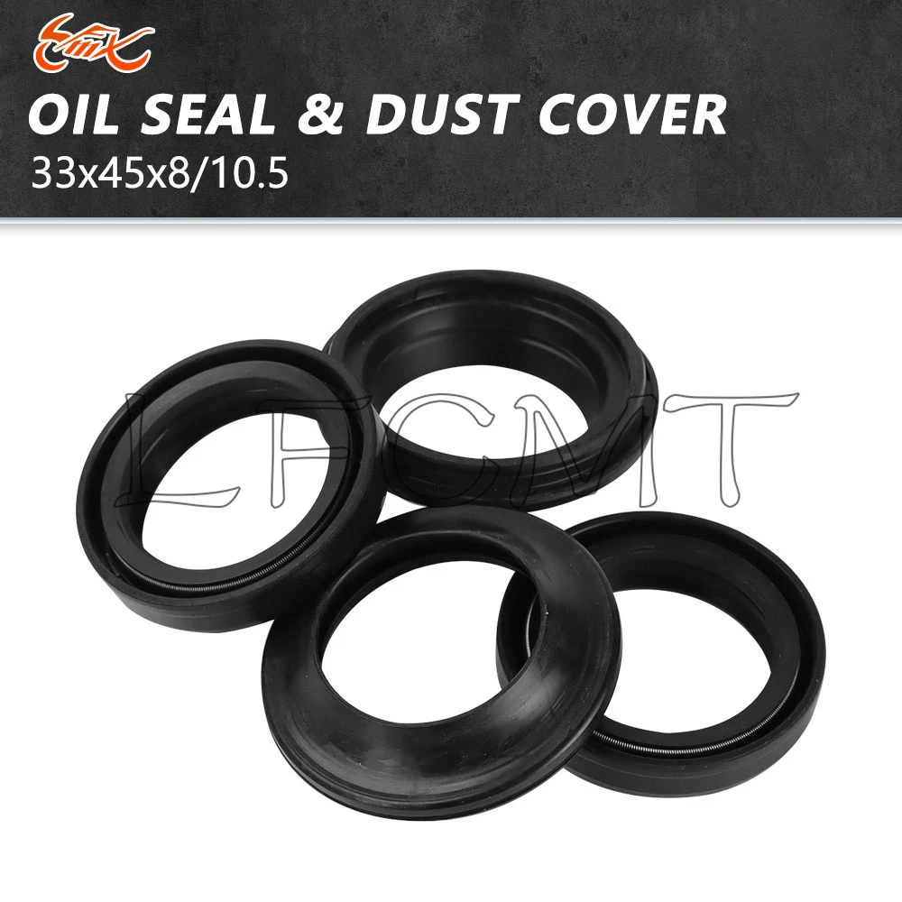 Joint d'huile et couvercle anti-poussière pour fourche avant, 33x45x8/10.5, adapté à Yamaha XV125 XV 250 XVS250 Virago v-star Route 66 YP250 MAJESTY 1988 – 2015