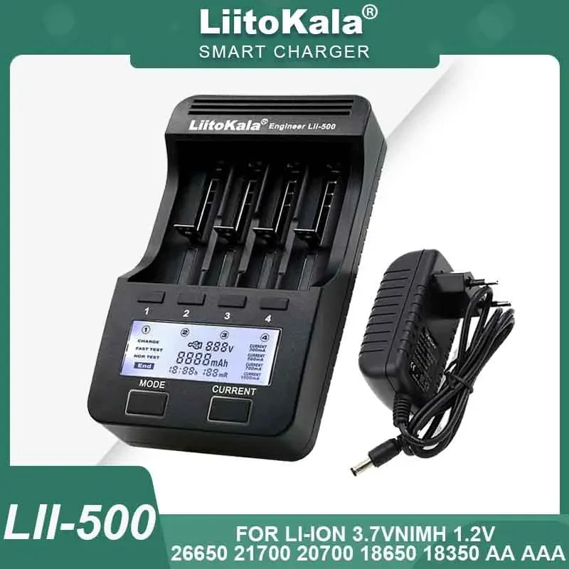 LiitoKala Lii-500 lii600 lii500s PD4 LCD 3.7V li-ion 18650/26650/16340/14500/10440/18500 1.2V ni-mh AA/AAA inteligentna ładowarka akumulatorowa