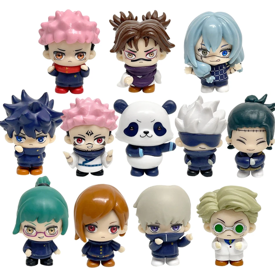 Auf Lager Anime Jujutsu Kaisen Figur 6-7cm Q-Version Niedliche Actionfigur Modell PVC Puppe Spielzeug Sammlung Desktop-Accessoires Geschenke