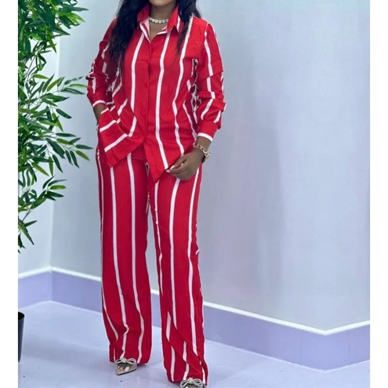 بدلة جديدة لعام 2025، بناطيل قميص غير رسمية بأكمام طويلة، ملابس نسائية #4