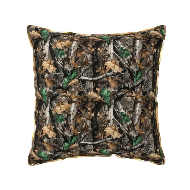 Outdoor Hunting Tree Camo Soft Velvet Throw Pillow Cover 18x18 Inch Pillow Case for Car Home Sofa Couch Bedroom Decoration