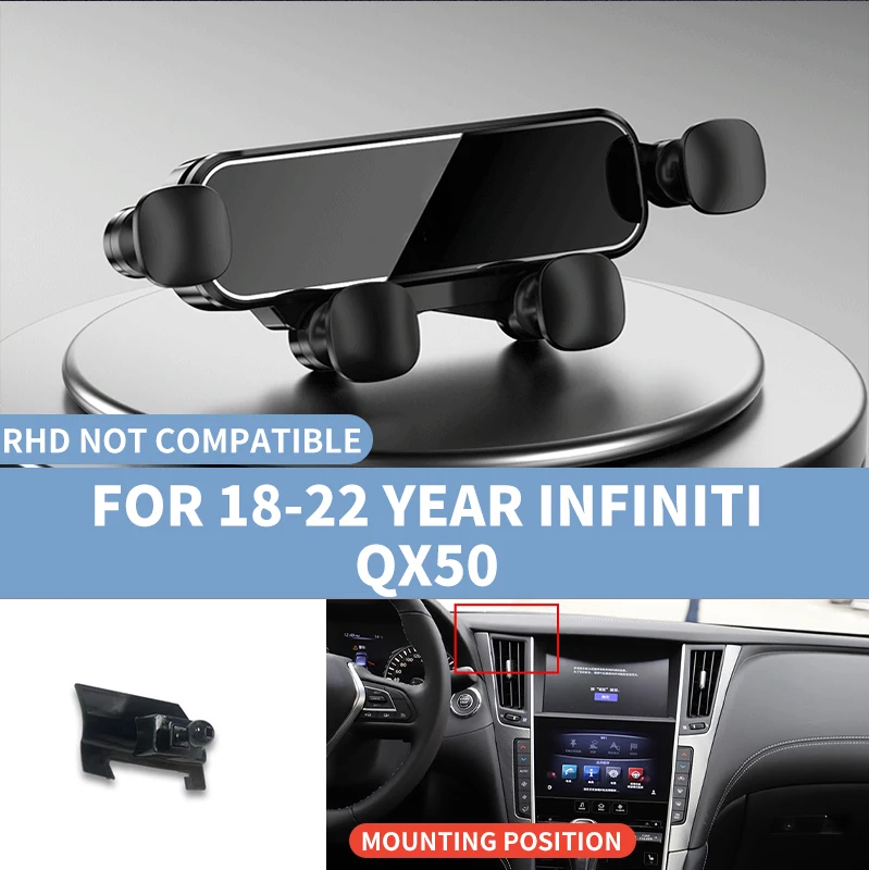 Vehicle Cellphone Cradle Auto Gravity Smartphone Holder Car In Vent Mobile Mount For 18-22 YEAR INFINITI QX50 Fit All Smartphone