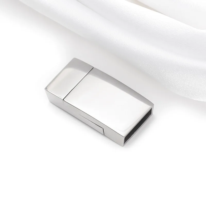 10Pcs 316L Stainless Steel 10x3mm Hole Magnetic Clasps for Leather Bracelet Lace Buckles Connectors Jewelry Closure Accessories