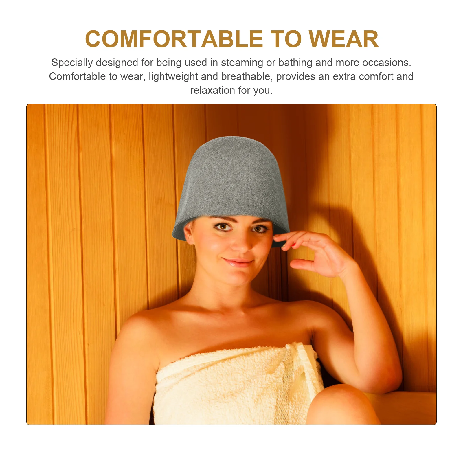 Lightweight Sauna Hat Portable Sauna Hat Comfortable Sauna Room Hat  Wool Felt Shower Cap Sauna Bathroom Accessories