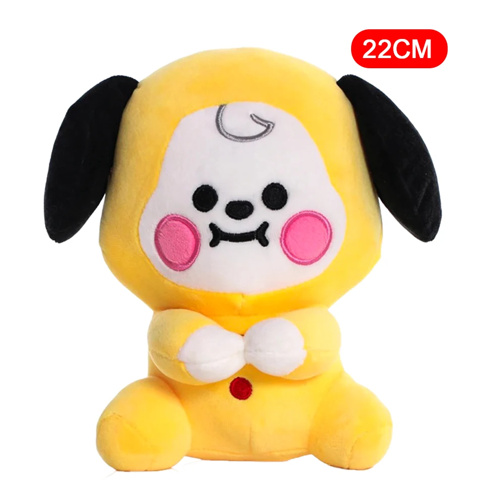 12-24cm B-T Cartoon Baby-Anhänger Plüsch-Schlüsselanhänger Spielzeug Bangtan Boy Groups Plüschtiere Cartoon-Rucksack-Dekoration Puppen Kindergeschenke