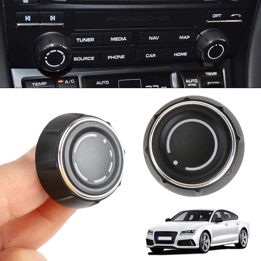Car Center Console Audio Volume Knob Cover CD Control Switch Button 97064293001 for Porsche Cayenne Panamera Macan Boxster 911