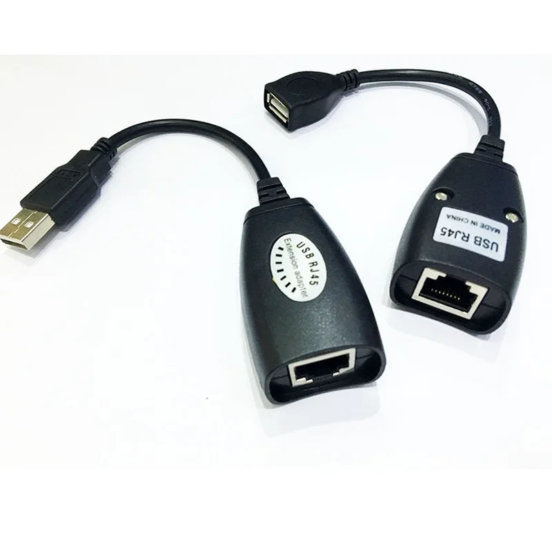 Imagem -02 - Adaptador Usb 2.0 Extender Extensão Masculino & Feminino até 50m Usando Cat5 Cat5e Rj45 Lan Cabo de Rede Ethernet Repetidor