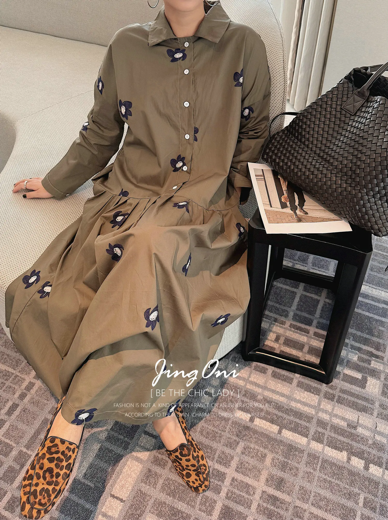 刺繍入り花柄ローブドレス レディース服 Y2K 2025 秋ファッションスタイル 新作 エレガント ロリータ パーティー 高級 長袖 ボヘミアンシャツ