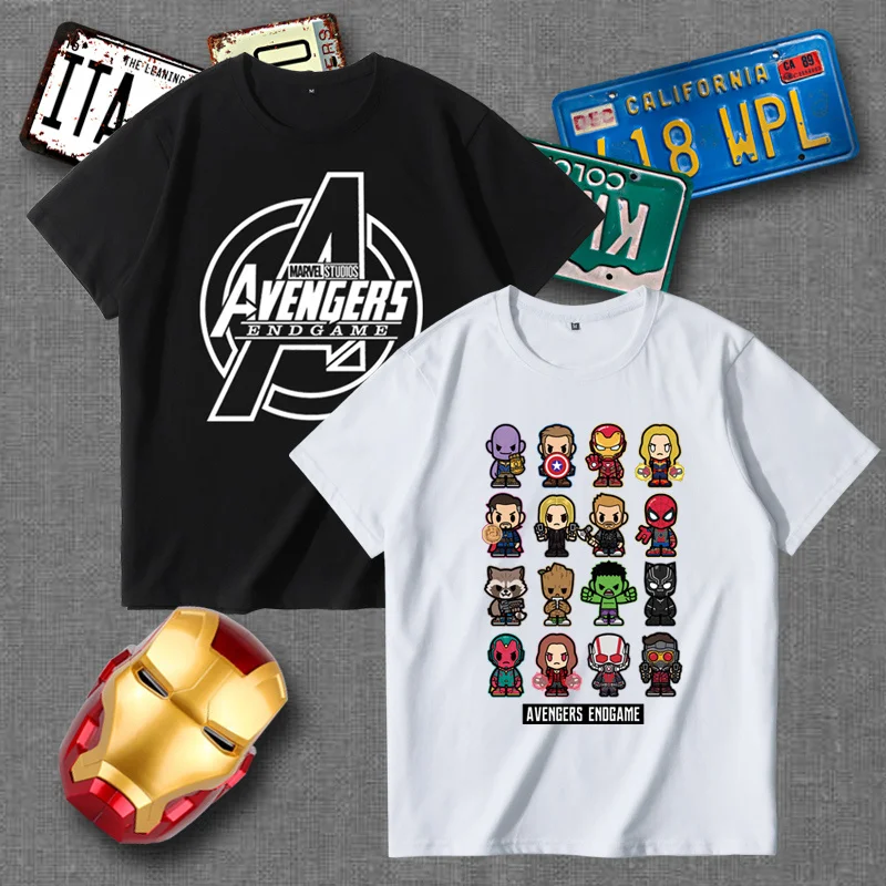 

2025 Marvel Avengers Printed Joint T-shirt Men's and Women's Summer American New Large Size Loose Casual Trend Short-sleeved Top