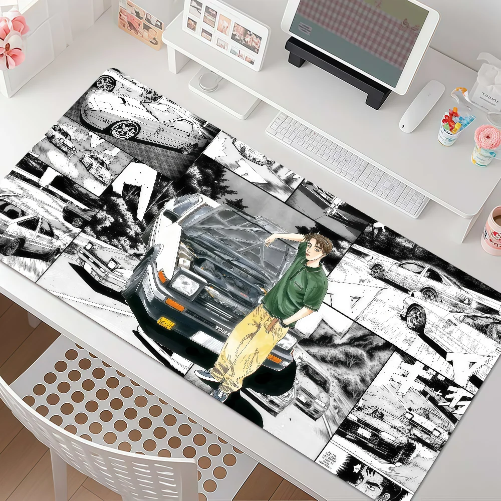 Comic I-Initial D Mouse Pad Anti Slip Rubber Edge Locked Thickened Laptop Gaming Desk Mat