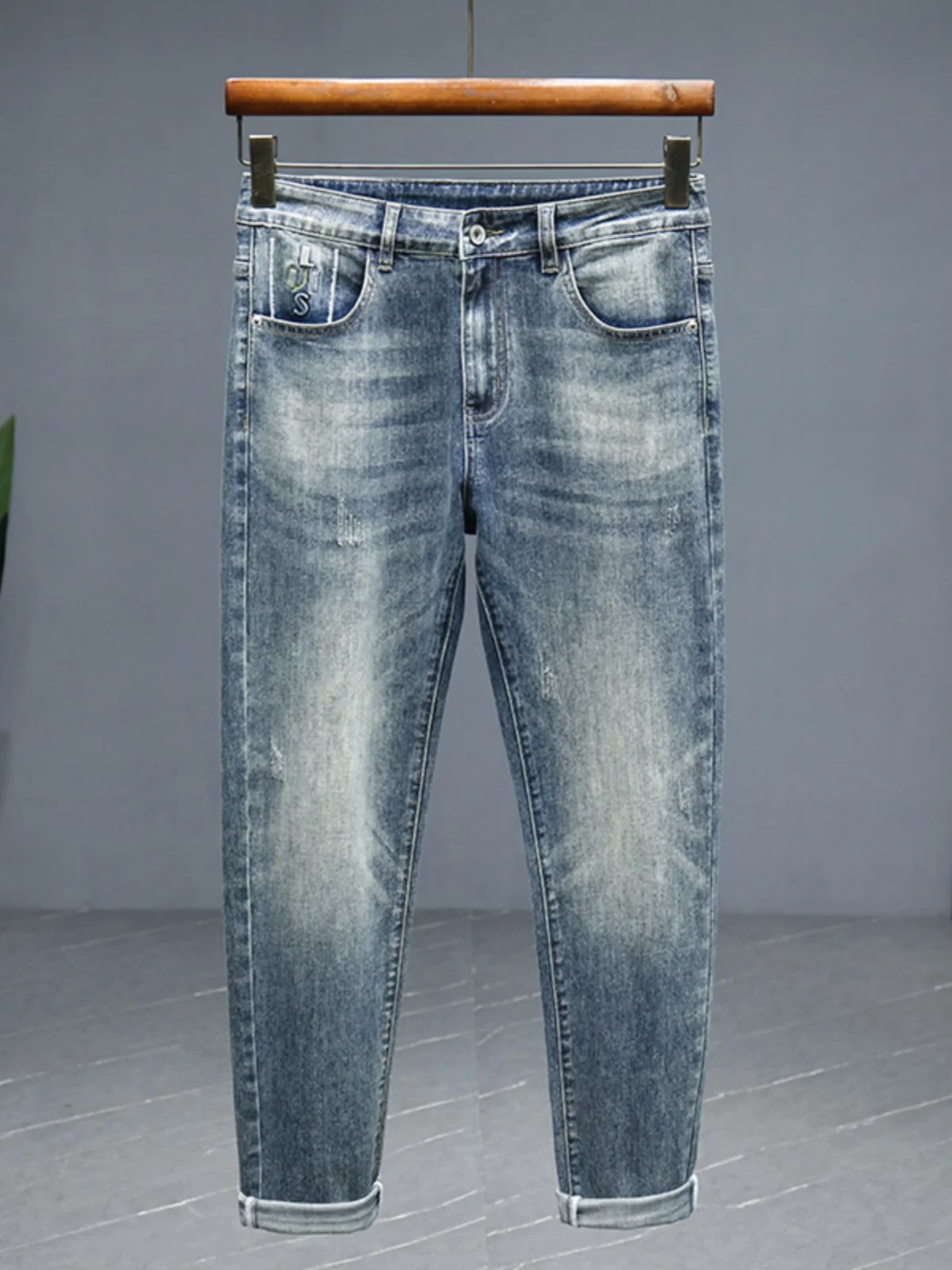 

Spring New Style Men's Slim Fit Straight Leg Jeans Elastic Soft Thin Summer Trendy Versatile Long Pants Casual Youthful