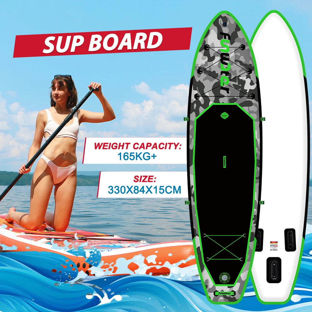 Funwater Stand Up Paddle Board Surfboard Inflatable Stand Up Paddling Board Surfing Sup Board Max Load 330 Pounds with Accessory