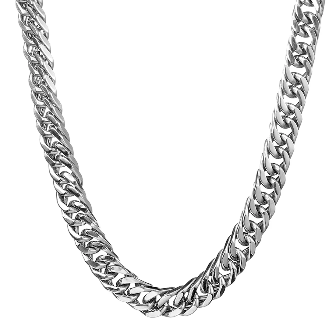 8mm-19mm Any Length Heavy Polished Silver Color Curb Cuban Men Chain 316L Stainless Steel Necklace Fashion Jewelry