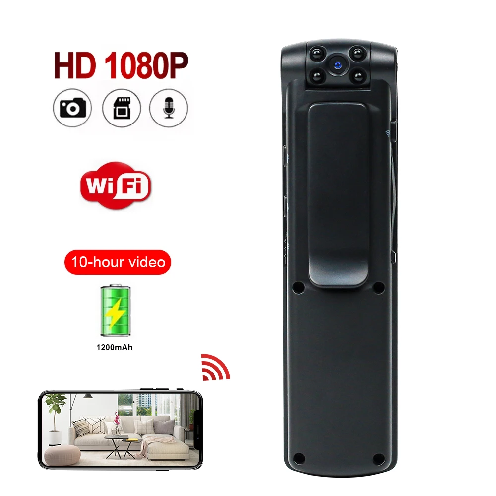 

HD1080P Vision Mini DV Camera with WiFi Hotspot Invisible Motion Wireless Camera Hidden Outdoor Police Law Enforcement Recorder