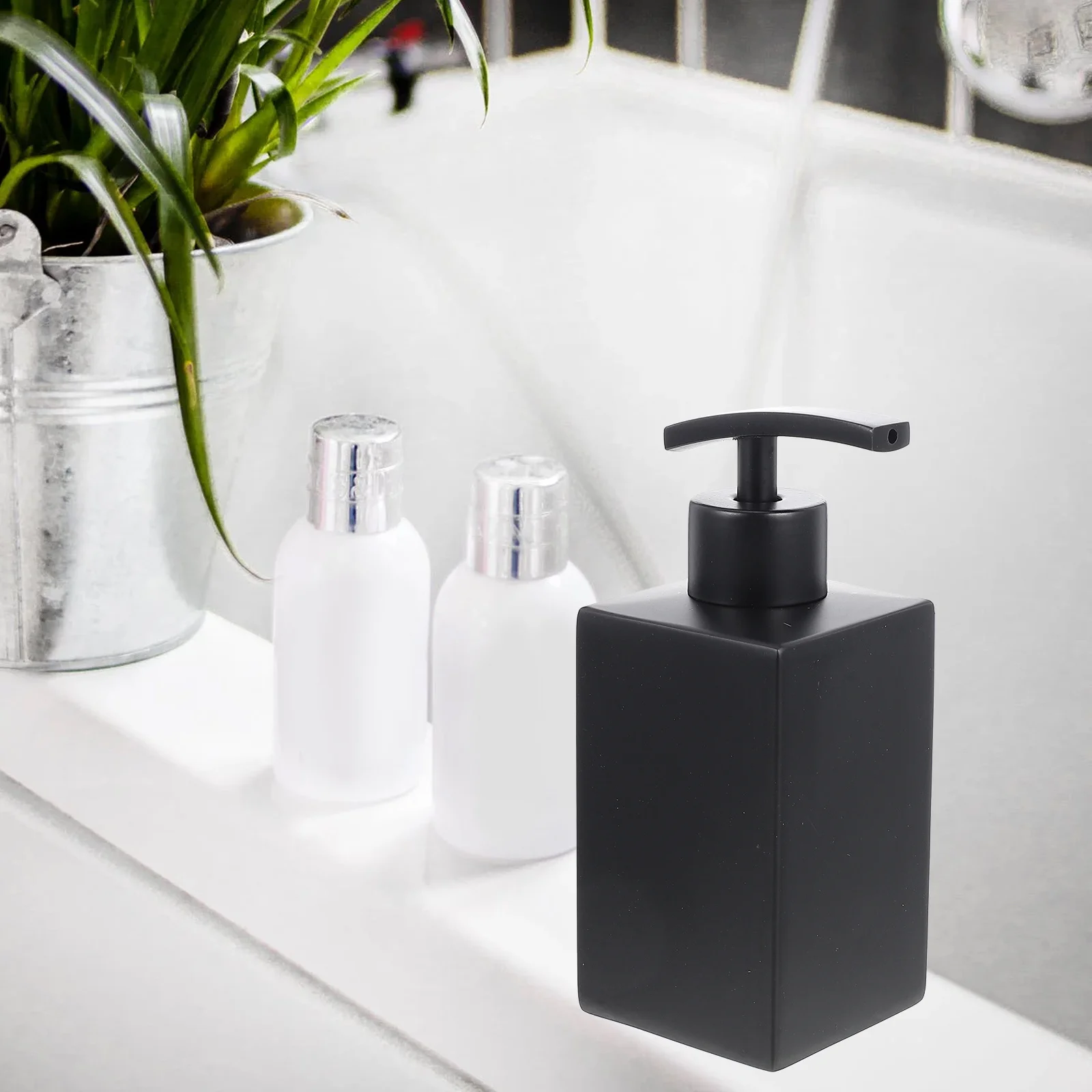 Countertop Bottle 400Ml Reusable Shampoo Dispenser for Lotion Hand Wash Face Cleanser Bathroom Shower Organizer