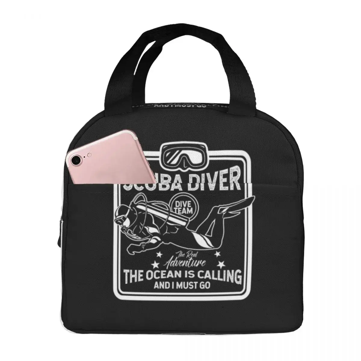 Scuba Diving Dive Diver Sea Snorkeling Sports Lunch Bags Insulated Bento Box Lunch Tote Picnic Bags Thermal Bag for Woman Work