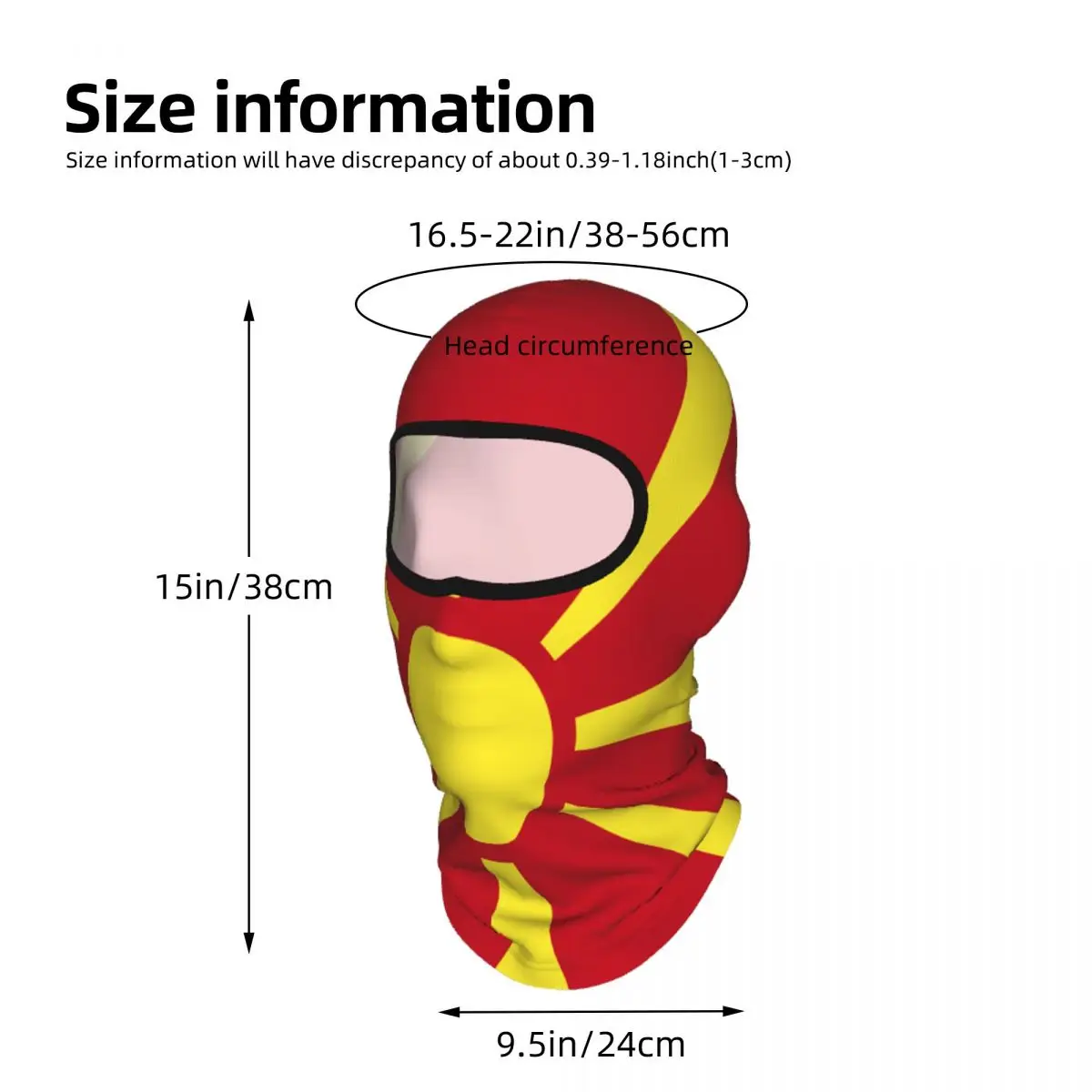 Macedonia Flag Balaclava Full Face Mask Breathable Motorcycle Winter Warm Full Cover Caps Neck Windproof Dustproof Cycling Caps