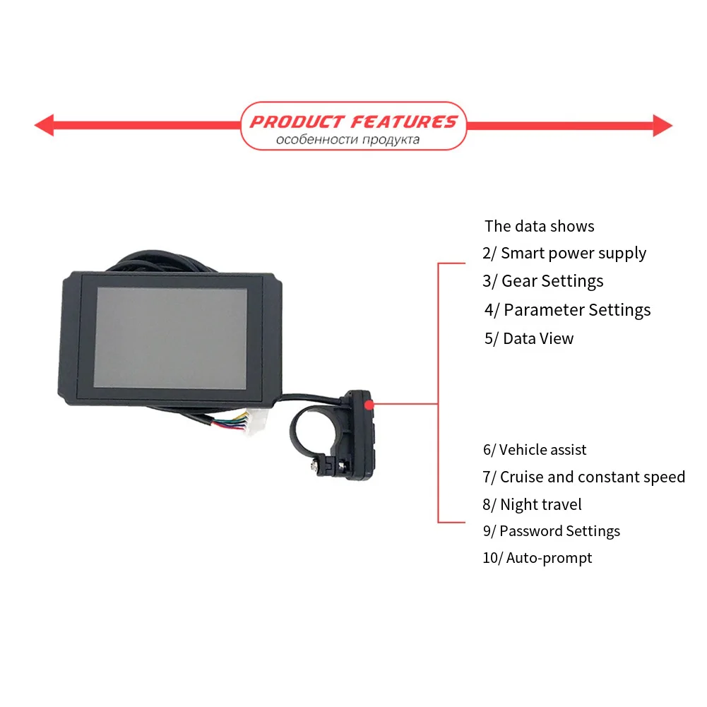 User Friendly Bicycle Display USB LCD Panel E-bike LCD Display Fault Code Display Speed Battery Mileage Average Top Speed