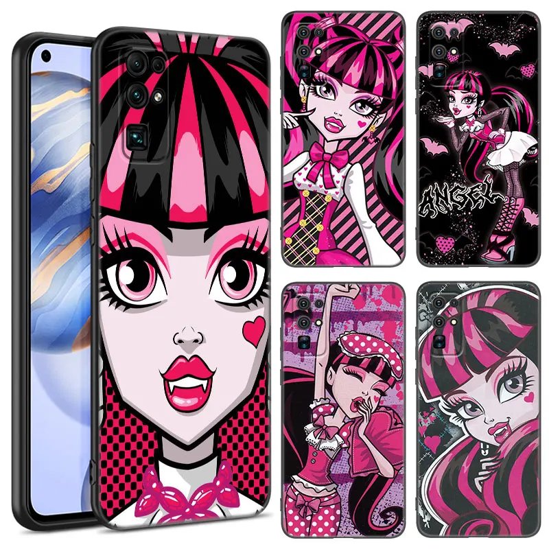 Anime High School Girl Black Phone Case For Honor 70 90 Lite X40 GT X50 i X5 Plus X6A X6S X7A X8A X8B X6 X7 X8 X9 4G X9A X9B 5G