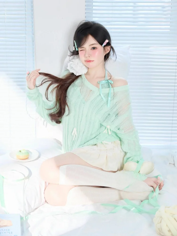 

Cute Sweater Photography Studio Teenage Girl Style Clothing Sweet Lovely Photography Costume Stage Performance Outfit