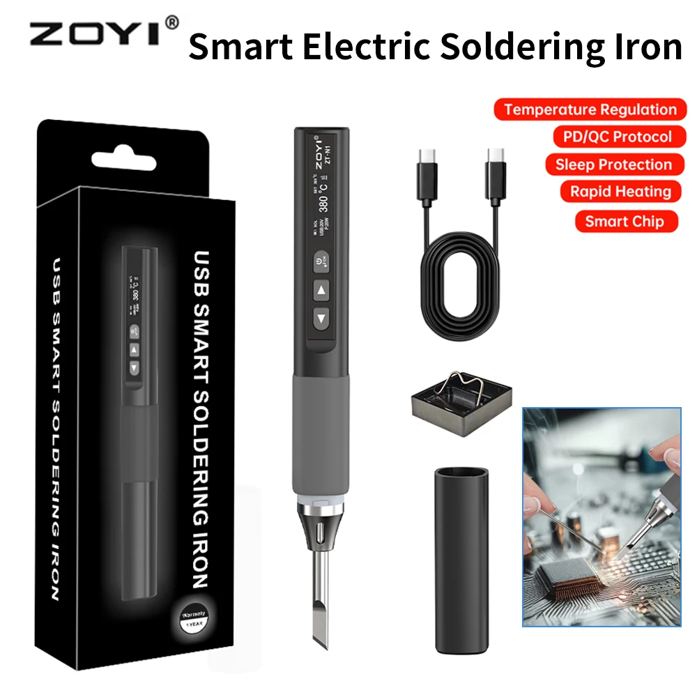 ZOYI ZT-N1 Digital Smart Electric Soldering Iron 96W Electrician Portable Constant Temperature Welding Pen Smart Welding Tool