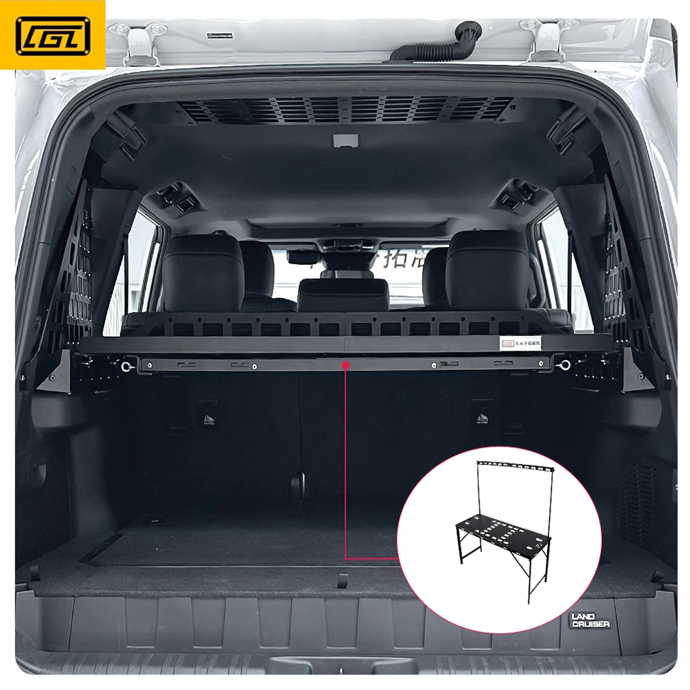 Heavy Duty Rear Cargo Storage Organizer For Toyota Land Cruiser Prado LC250 J250 2024 2025 Adjustable Trunk Extension Racks