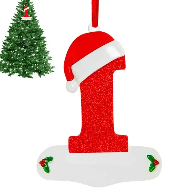 Initial Ornaments For Christmas Tree 2D Acrylic Letter Pendant With Red Hat Initial Alphabet Stocking Tags Holiday Ornament